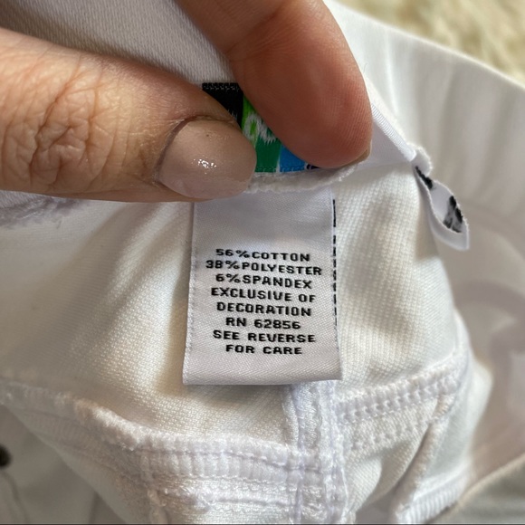 NWT Utopia Buttercup Patched White Jean Leggings Women's Size large - Picture 5 of 8